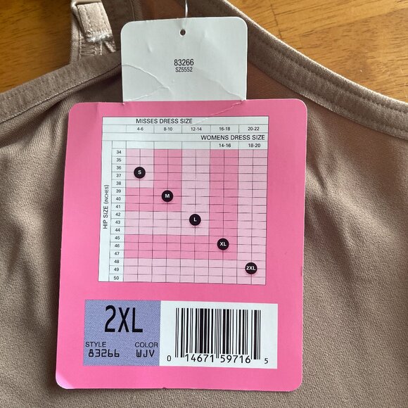 Size 2XL Maidenform Sweet Nothings nude firm control tummy toning tank - Picture 9 of 10